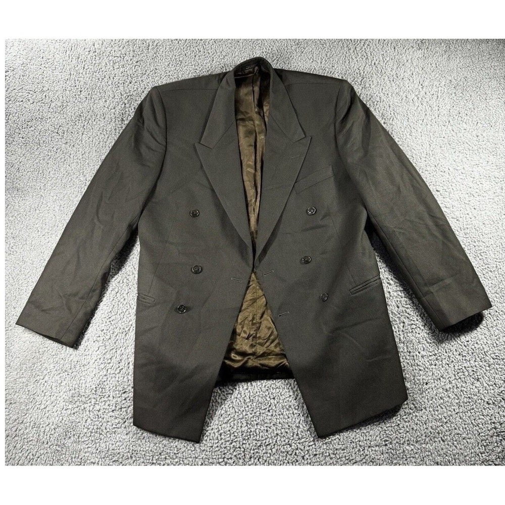 Andre Villard Paris Blazer Men 40L Double Breasted‎ 100% Wool Sport Coat